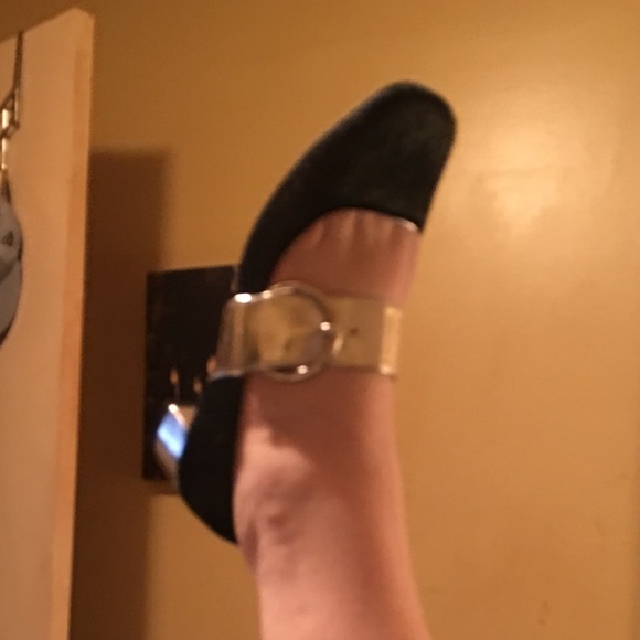 Frances Valentine Katy Mary Janes black w/ silver - Picture 3 of 3